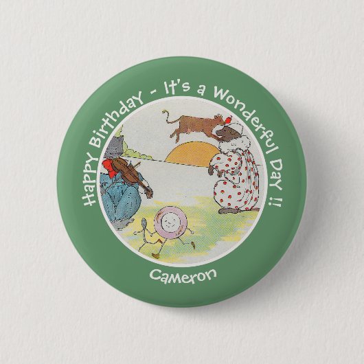 He Diddle Diddle Birthday Party Collection Button (Vorderseite)