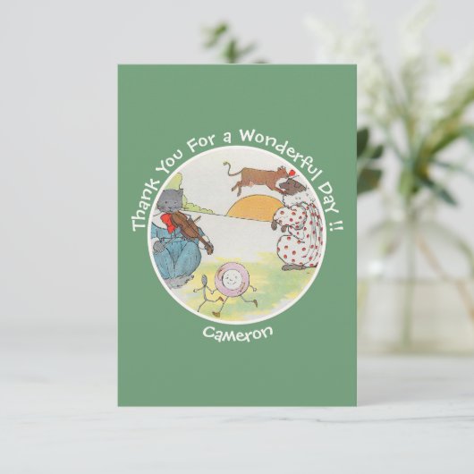 He Diddle Diddle Birthday Party Collection Dankeskarte (Stehend Vorderseite)