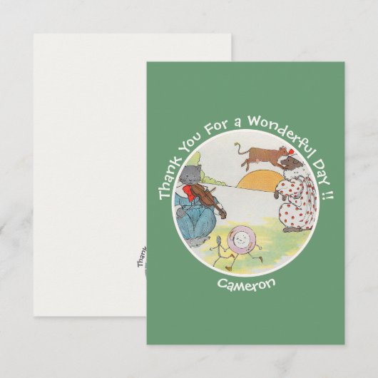 He Diddle Diddle Birthday Party Collection Dankeskarte (Vorne/Hinten)