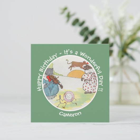 He Diddle Diddle Birthday Party Collection Einladung (Stehend Vorderseite)