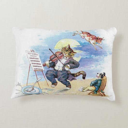 He, Diddle Diddle Kinderzimmer-Reim Dekokissen (Rückseite)