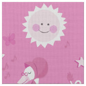 He Diddle Diddle Kinderzimmer-Reim-Rosa-Gewebe Stoff (Nahaufnahme)