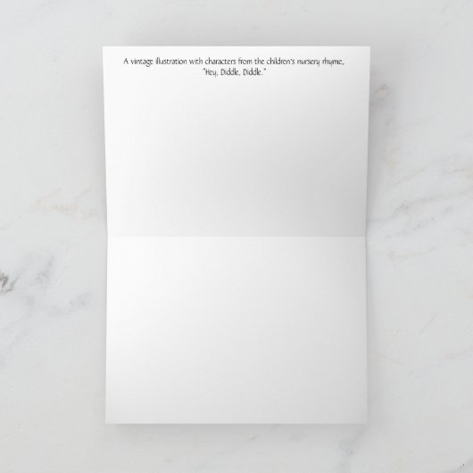 He, Diddle, Diddle Szene, Gruß-Karte Karte (Innenseite)