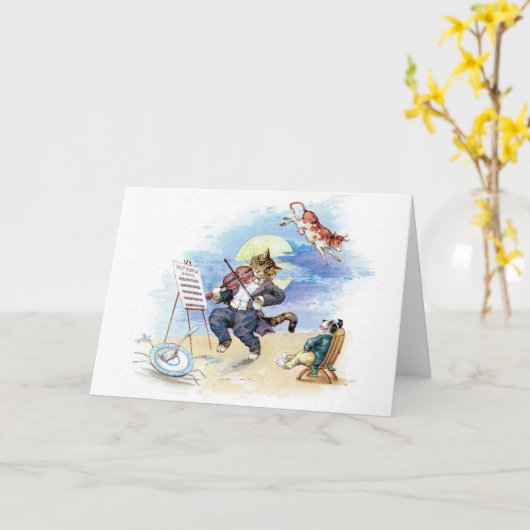 He, Diddle, Diddle Szene, Gruß-Karte Karte (Gelbe Blume)