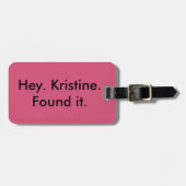 He (Einsatzname). Gefunden ihm Gepäckanhänger (Vorderseite horizontal)