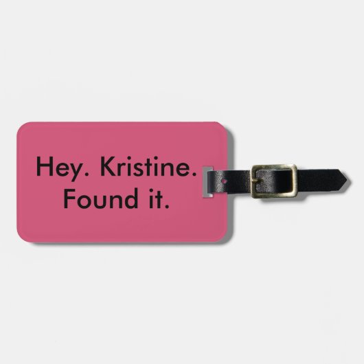 He (Einsatzname). Gefunden ihm Gepäckanhänger (Vorderseite horizontal)