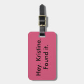 He (Einsatzname). Gefunden ihm Gepäckanhänger (Vorderseite vertikal)