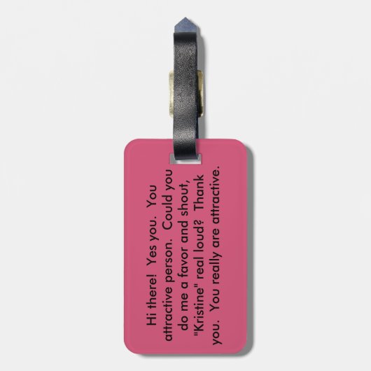 He (Einsatzname). Gefunden ihm Gepäckanhänger (Rückseite vertikal)