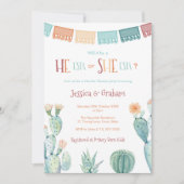 He-Esta She-ESTA Gender Reveal Baby Shower Fiesta Einladung (Vorderseite)