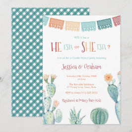He-Esta She-ESTA Gender Reveal Baby Shower Fiesta Einladung