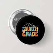 He Fourth Grade Groovy 4th Grade Teacher Back Button (Vorne & Hinten)