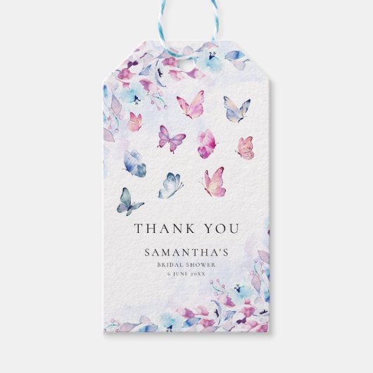 He Gives Me Butterflies Bridal Shower Geschenkanhänger (Vorderseite)