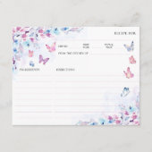 He Gives Me Butterflies Bridal Shower Recipe Card Begleitkarte (Vorderseite)