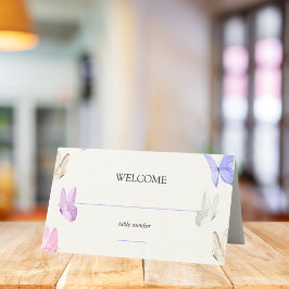 He gives me butterflies Minimalist Bridal Shower Platzkarte