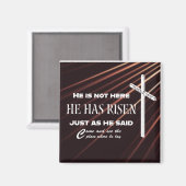 "He has Rised" Bible Verse Easter Christlich Magne Magnet (Vorderseite/Rückseite)