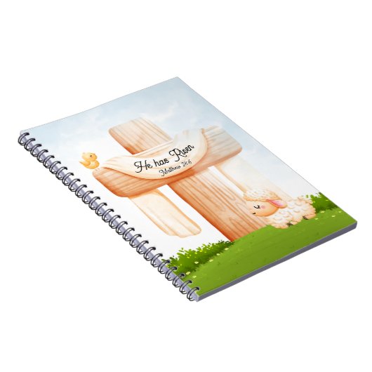 He has Risen Matthew 28:6 Easter Cross and Lamb Notizblock (Rechte Seite)