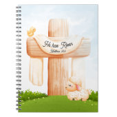He has Risen Matthew 28:6 Easter Cross and Lamb Notizblock (Vorderseite)