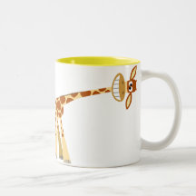 He hier He!! Cartoon Giraffe Tasse