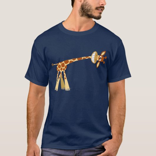 He hier He!! Niedlicher Cartoon Giraffe Herren T - T-Shirt (Vorderseite)