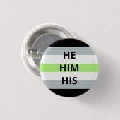 He/Him/His Pronomina Agender Abzeichen Button (Vorne & Hinten)