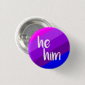 He/Him Pronomen-Abzeichen Button (Vorne & Hinten)