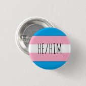 he/him Pronomentransport-Stolzflagge Button (Vorne & Hinten)
