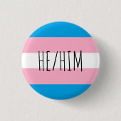 he/him Pronomentransport-Stolzflagge Button (Vorderseite)