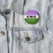 He/Him Pronomina - Genderqueer Flagge Button (Beispiel)