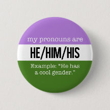 He/Him Pronomina - Genderqueer Flagge