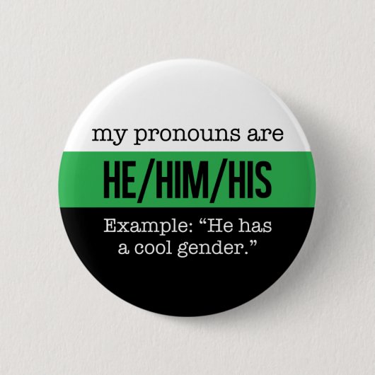 He/Him Pronomina - Neutrois Flagge Button (Vorderseite)