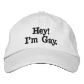 He! Ich bin homosexuell Bestickte Kappe (Vorderseite)