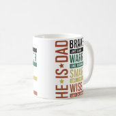 He Is Dad Brave Like David Warrior Faith Jesus Chr Kaffeetasse (VorderseiteRechts)