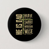 He Is Dad Camo Religious Father's Day Christian Da Button (Vorderseite)