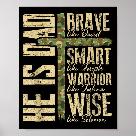 He Is Dad Camo Religious Father's Day Christian Da Poster (Vorne)