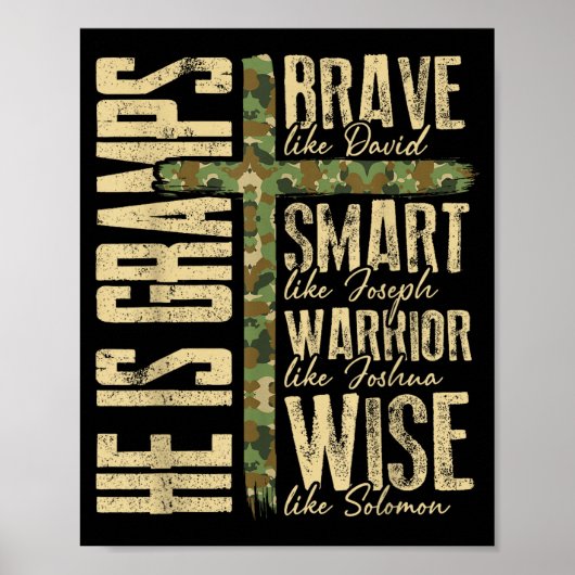 He Is Gramps Camo Religious Father's Day Christian Poster (Vorne)