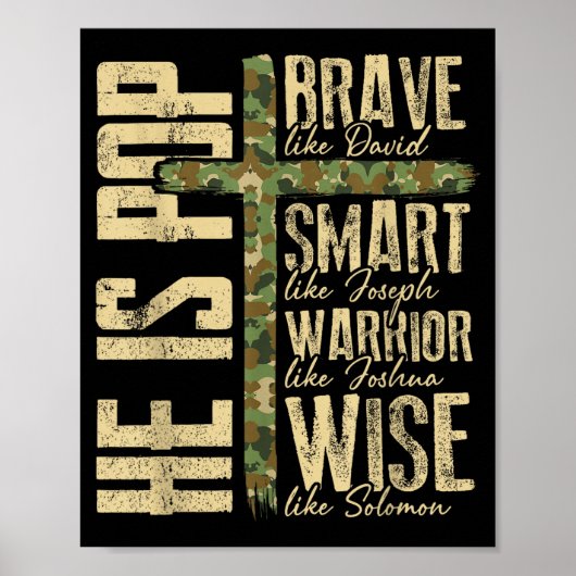 He Is P Camo Religious Father's Day Christian Dad Poster (Vorne)