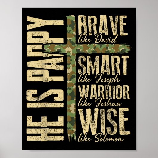 He Is Pappy Camo Religious Father's Day Christian  Poster (Vorne)