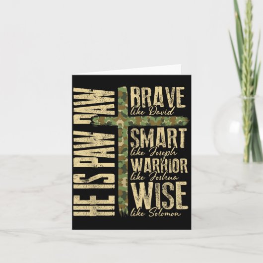 He Is Paw Paw Camo Religious Fathers Day Christian Karte (Vorderseite)