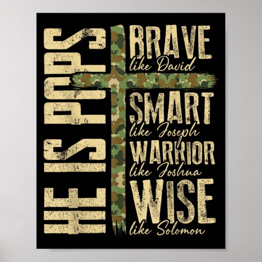 He Is Ps Camo Religious Father's Day Christian Dad Poster (Vorne)
