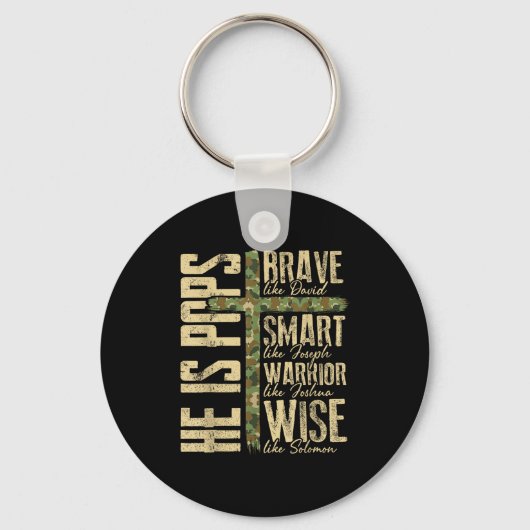 He Is Ps Camo Religious Father's Day Christian Dad Schlüsselanhänger (Vorderseite)