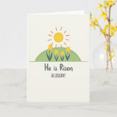 He Is Risen Alleluia Card Karte (Gelbe Blume)