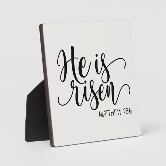 He is Risen Bible Verse Ivory Inspirational Fotoplatte (Vorderseite)
