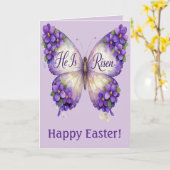 He Is Risen Butterfly Easter Card Karte (Gelbe Blume)