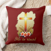 He Is Risen – Christian Easter Cross - almofada Kissen (Decke)