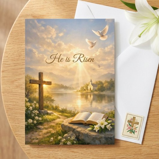 He Is Risen Christian Easter Resurrection Greeting Karte
