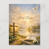 He Is Risen Christian Easter Resurrection  Postkarte (Vorderseite)