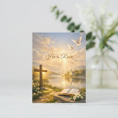 He Is Risen Christian Easter Resurrection  Postkarte (Stehend Vorderseite)