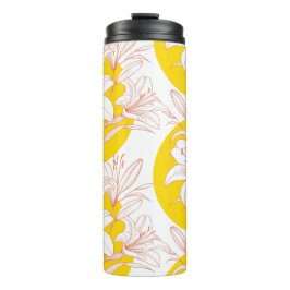 He is RISEN! - Coral + Yellow Lily Thermosbecher