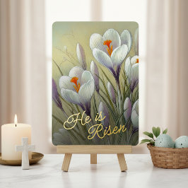 He Is Risen Crocus Floral Gold Foil Card Folien Feiertagskarte