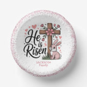 He Is Risen Cute Easter Pappteller (Vorderseite)